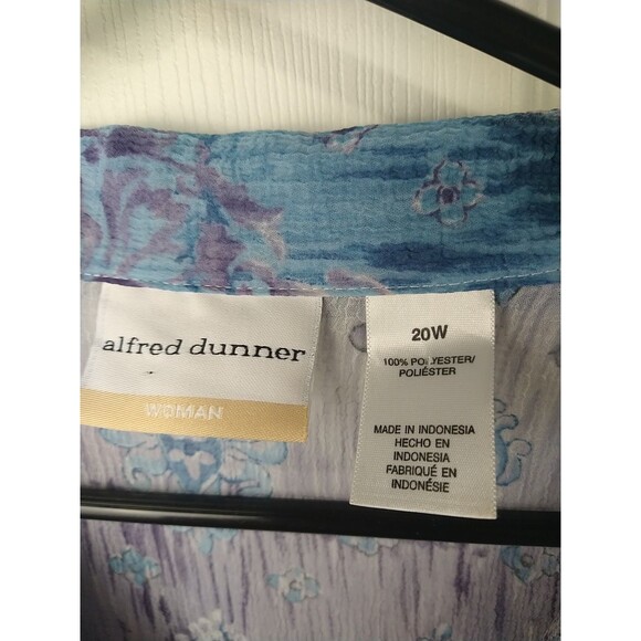 Alfred Dunner Woman 20W Semi Sheer Shirt Collared Ruffle Sleeve Cottage... - Picture 3 of 10